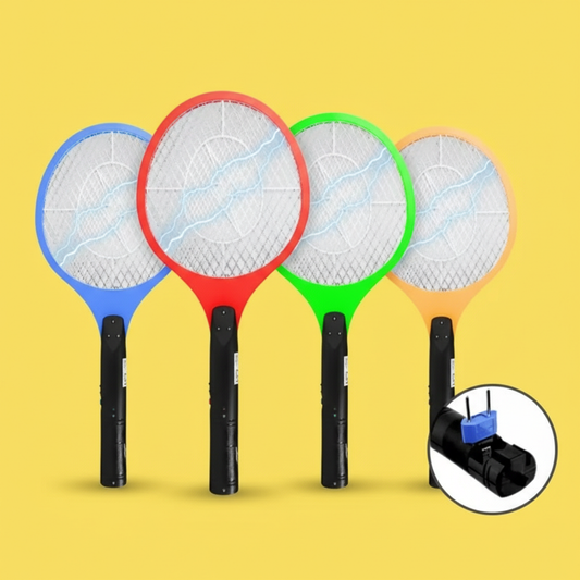 Raquete Elétrica Mata Mosquito Dengue Insetos Recarregável - (Cores Sortidas)