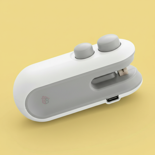 Mini Seladora Portátil para Sacos Plásticos – Azul, Branco ou Rosa