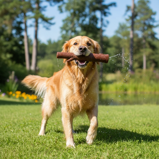 Brinquedo Galho Borracha Maciço Marrom Para Cães