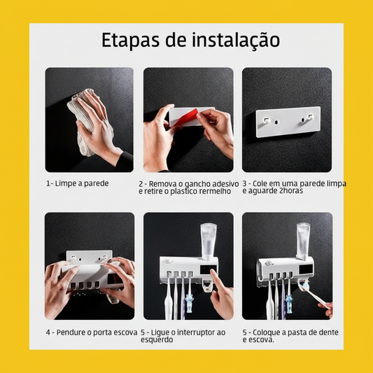 Dispenser Automático Suporte de Pasta de Dente