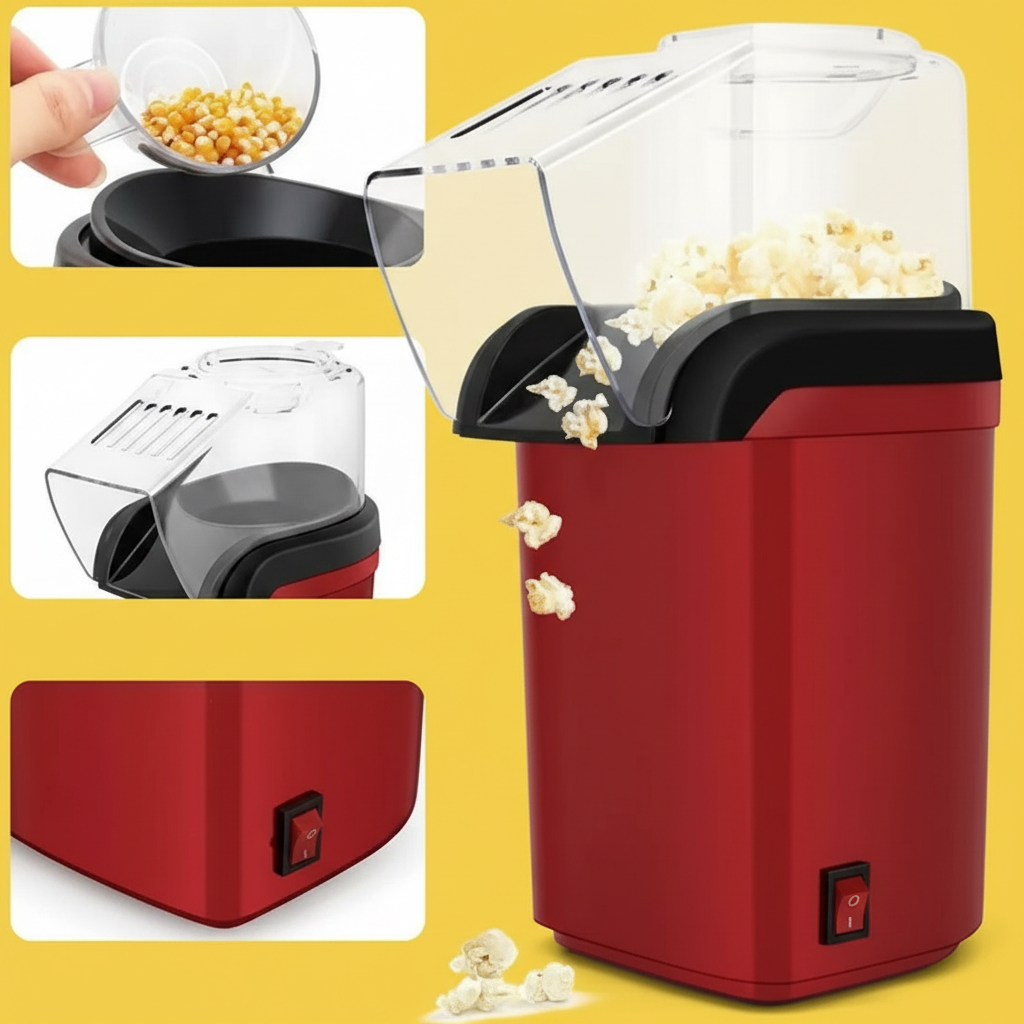 Mini Pipoqueira Elétrica Ar Quente Sem Óleo 110v