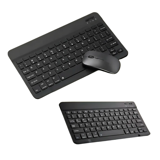 Conjunto Teclado + Mouse Sem Fio Bluetooth – Preto, Compatível com Notebook e Tablet