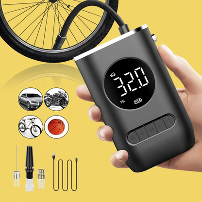 Mini Calibrador Compressor Elétrico Digital Portátil Pneu Carro Bike Bivolt