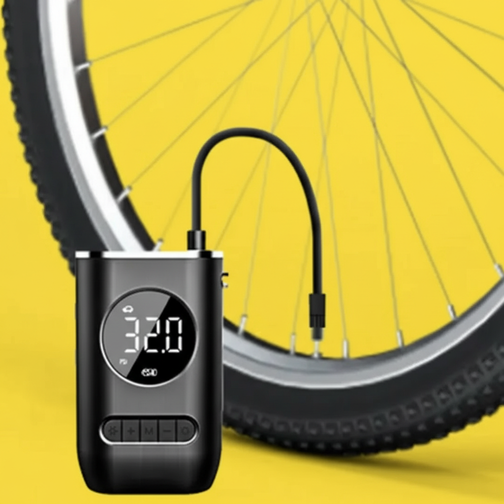 Mini Calibrador Compressor Elétrico Digital Portátil Pneu Carro Bike Bivolt