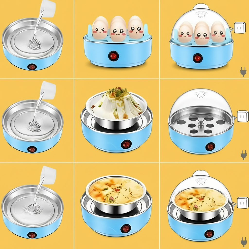 Cozedor de Ovos Elétrico Multifuncional - Egg Cooker 110V - (Cores Sortidas)