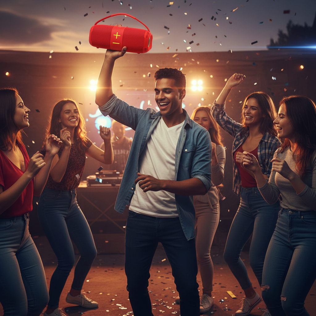 Caixa de Som Bluetooth – 10W, Bivolt, IPX6 e Alça (Cores Sortidas)