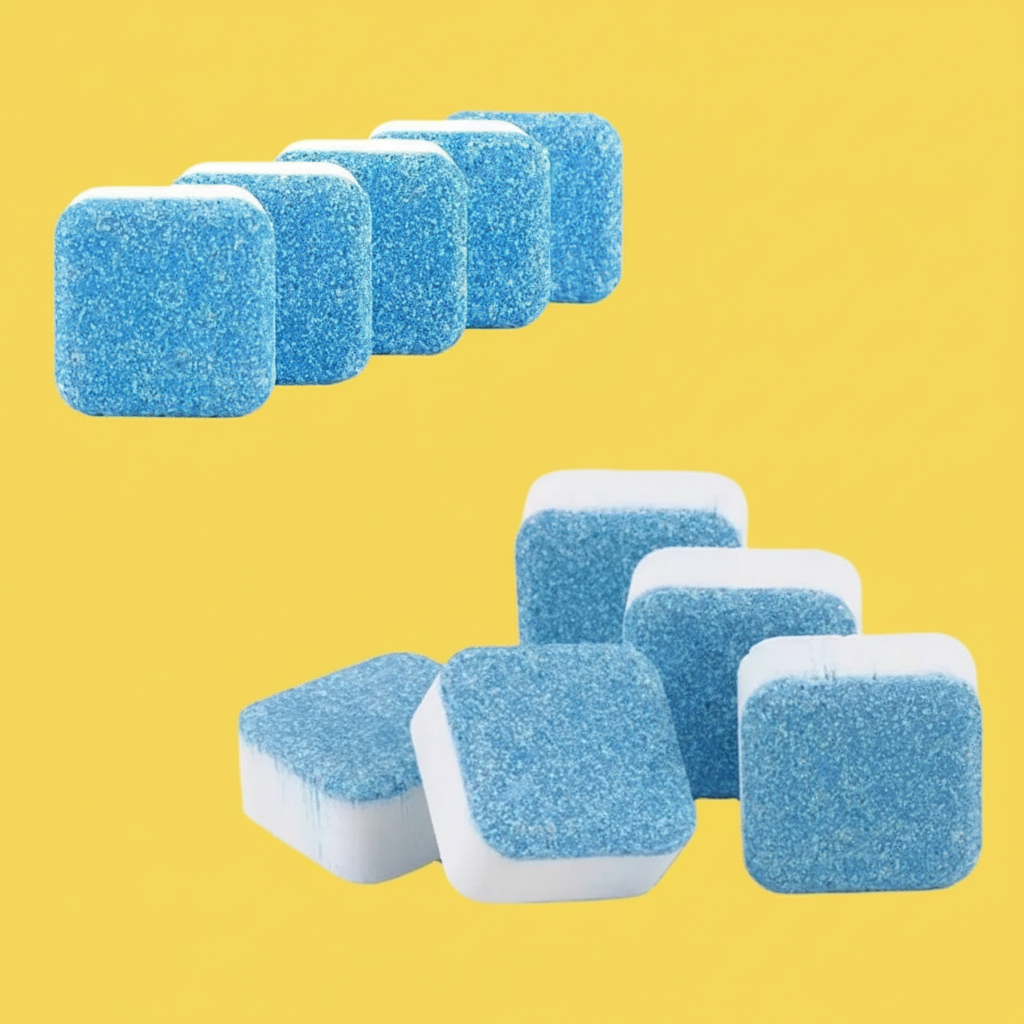 Conjunto de 10 Pastilhas Antibacterianas para Higienização de Máquina de Lavar Roupas