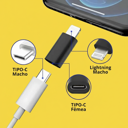 Adaptador USB-C para Lightning – Compatível com iPhone, Rápido e Prático