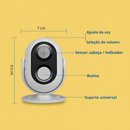 Sensor de Presença – Campainha e Alarme, Bivolt, Fácil Instalação