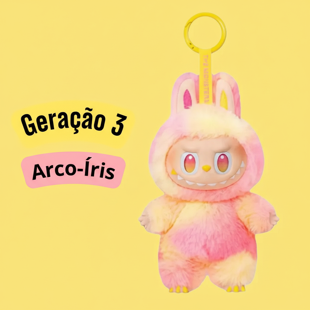 Labubu Monstros Mini Pelúcias Colecionáveis – Geração 3, Sortidos, Cores Degradê e Surpresas (Sem Caixa)