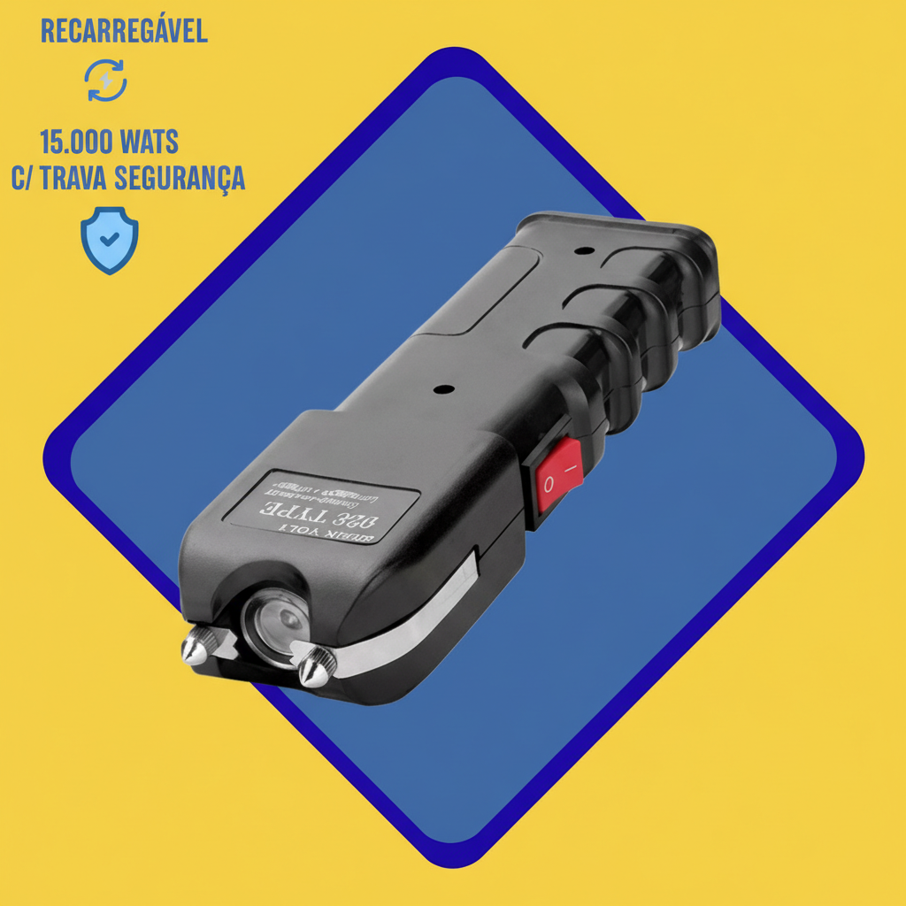 Lanterna de Choque Teaser portátil e recarregável