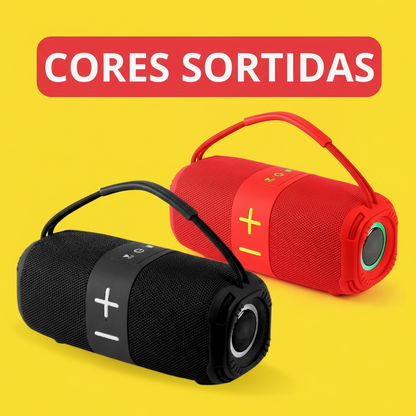 Caixa de Som Bluetooth – 10W, Bivolt, IPX6 e Alça (Cores Sortidas)