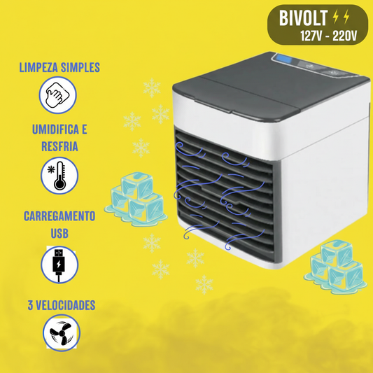 Mini Ar Condicionado Portátil 3 Velocidades USB Bivolt
