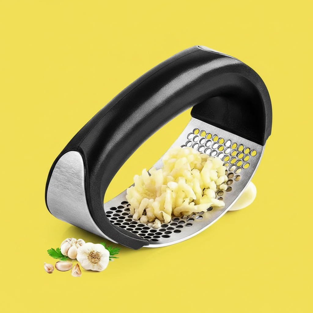 Espremedor de Alho em Aço Inox e ABS – Prático e Resistente
