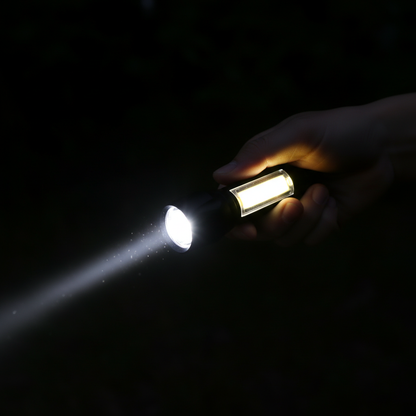 Mini Lanterna de Bolso – Luz Branca e Lateral, Bateria Recarregável