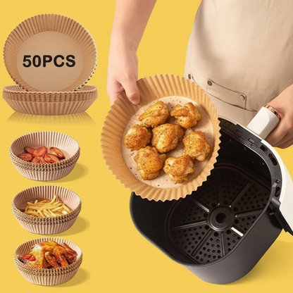 Forma Descartável para Air Fryer 16cm – Pacote com 50 Unidades