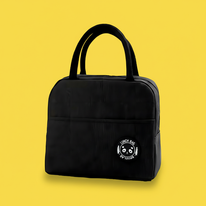 Bolsa Térmica Lancheira para Marmita – Preto, com Bolso Lateral