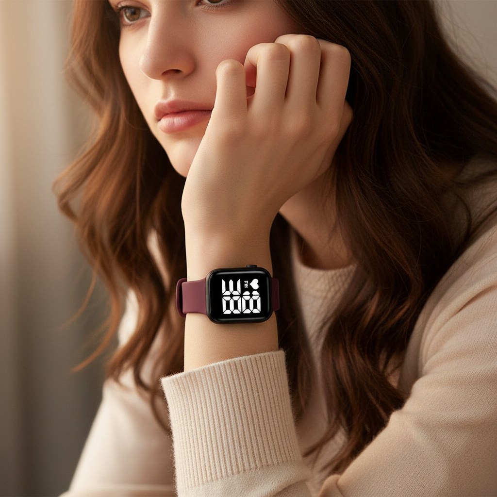 Relógio Digital SKMEI – Vinho, Resistente e Moderno