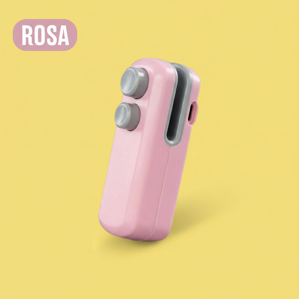 Mini Seladora Portátil para Sacos Plásticos – Azul, Branco ou Rosa