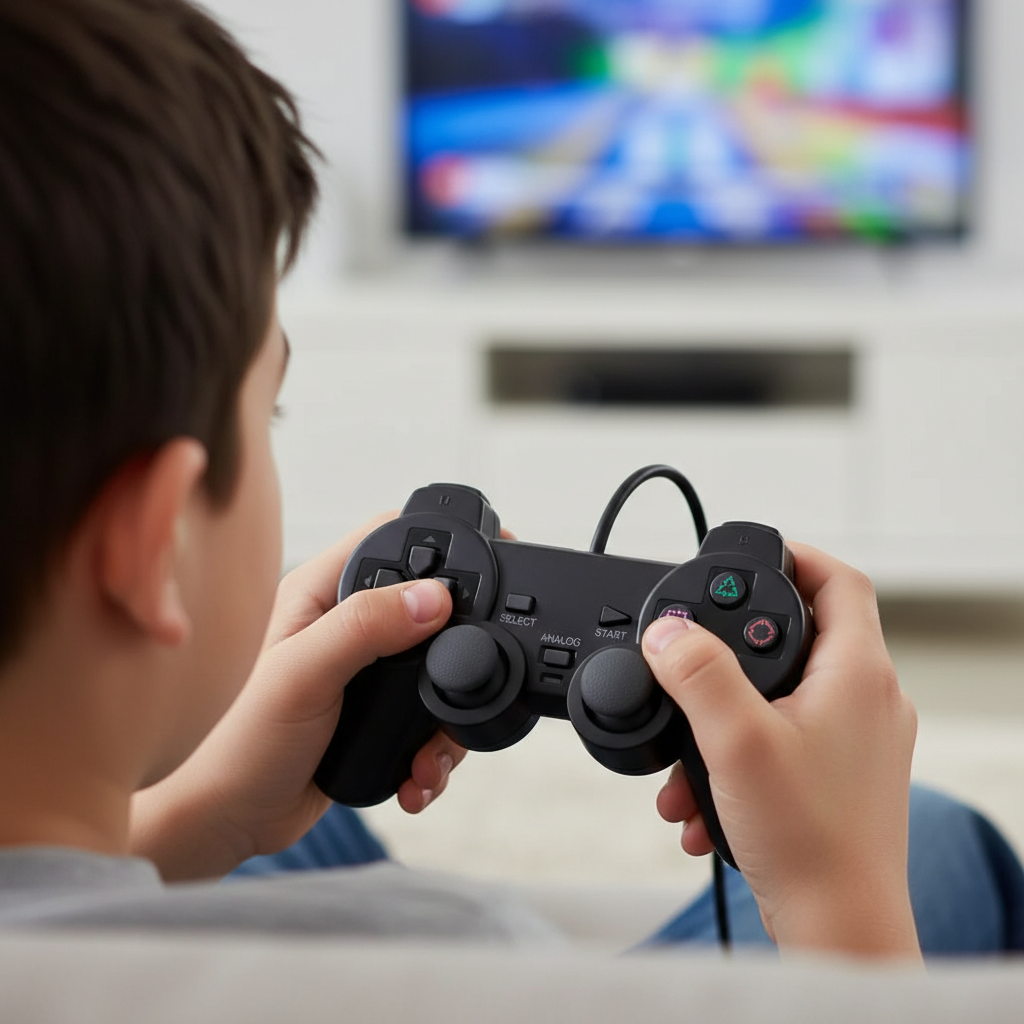 Controle Joystick com Fio para PS2, Conforto e Precisão