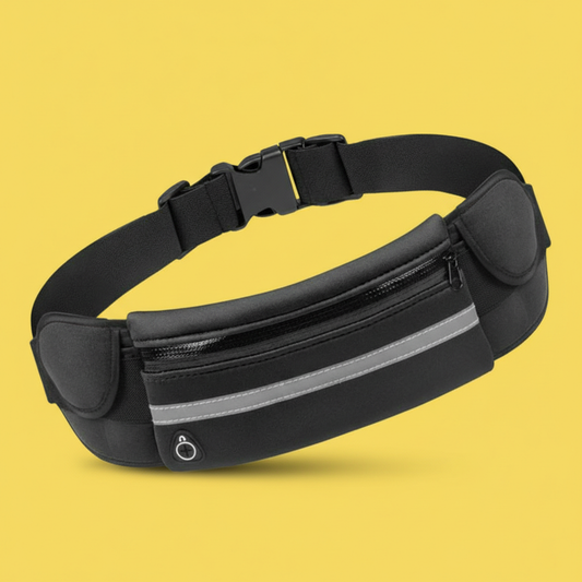 Pochete Fitness Preta para Corrida e Academia – Leve, Ajustável e Discreta