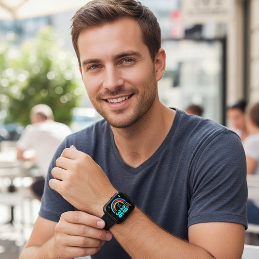Relógio Inteligente D20 – Preto, Smartwatch com Monitoramento de Saúde e Notificações