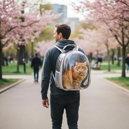 Mochila Pet Transporte para Cães e Gatos – Visão Ampla, Entrada de Ar, Preta ou Cinza