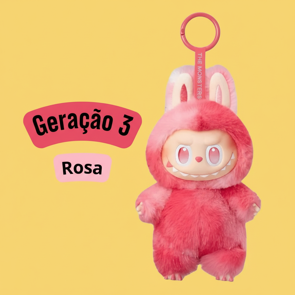 Labubu Monstros Mini Pelúcias Colecionáveis – Geração 3, Sortidos, Cores Degradê e Surpresas (Sem Caixa)