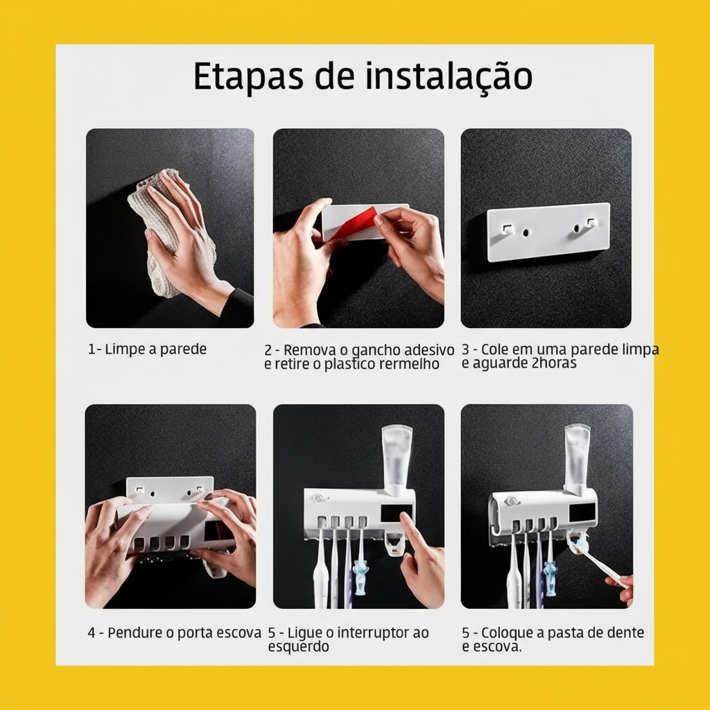 Dispenser Automático Suporte de Pasta de Dente