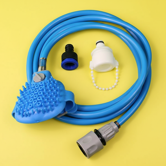 Mangueira de Banho com Escova Massageadora de Silicone para Pets – 2,20m