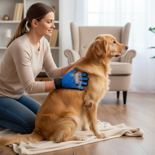 Luva Escova Tira Pelos para Cães e Gatos Nano Magnética - (Cores Sortidas)
