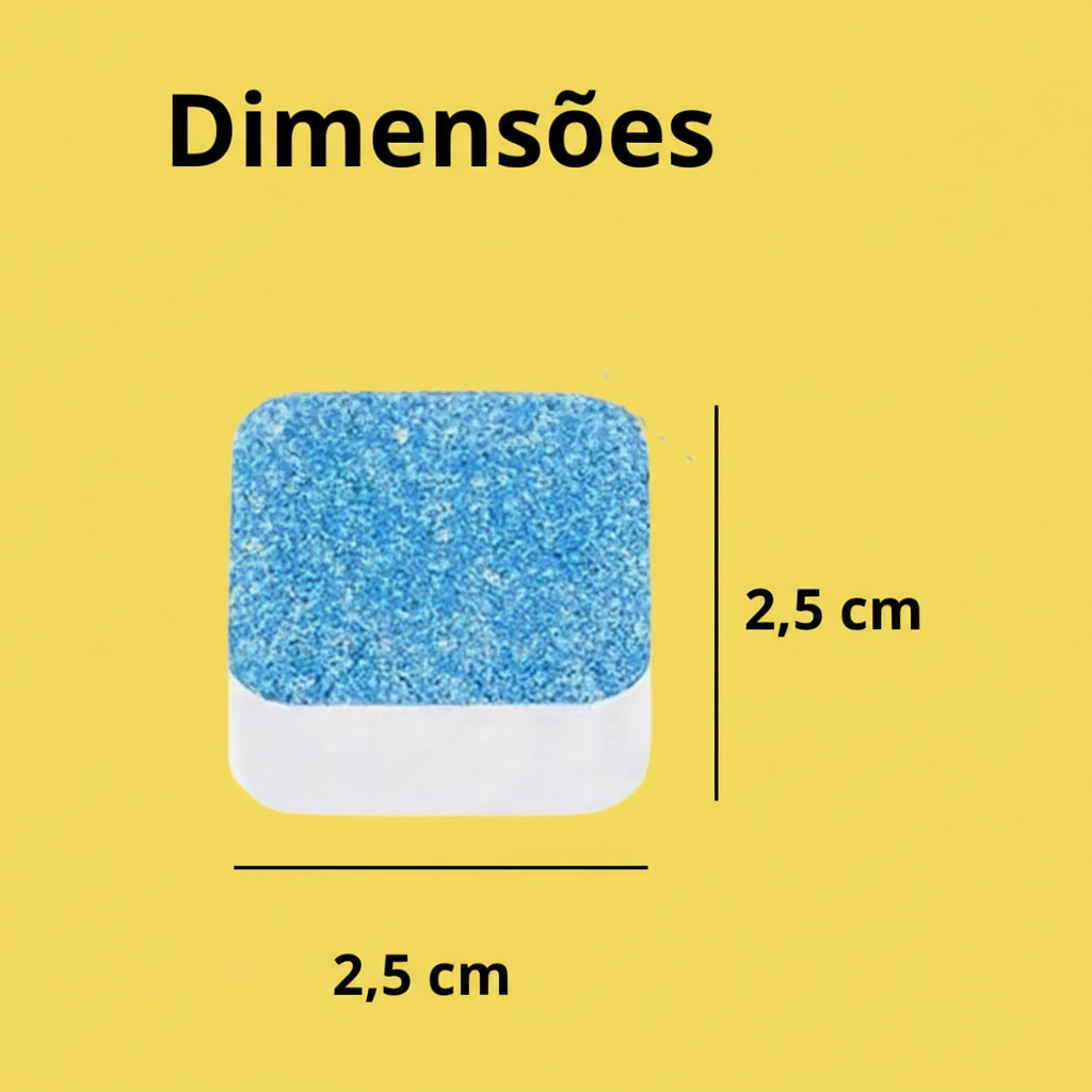 Conjunto de 10 Pastilhas Antibacterianas para Higienização de Máquina de Lavar Roupas