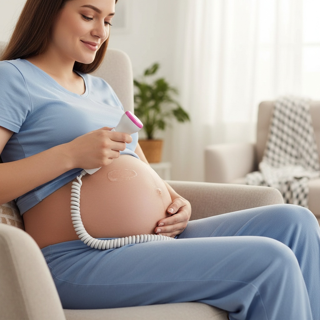 Doppler Portátil de Batimento Cardíaco – Rosa, Monitor Médico Prático e Preciso