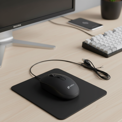 Mouse com Fio Onex  – Conforto e Precisão para Uso Diário