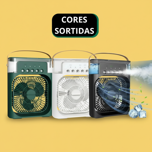 Mini Ventilador Portátil com Ventilador e Umidificador -  (Cores Sortidas)