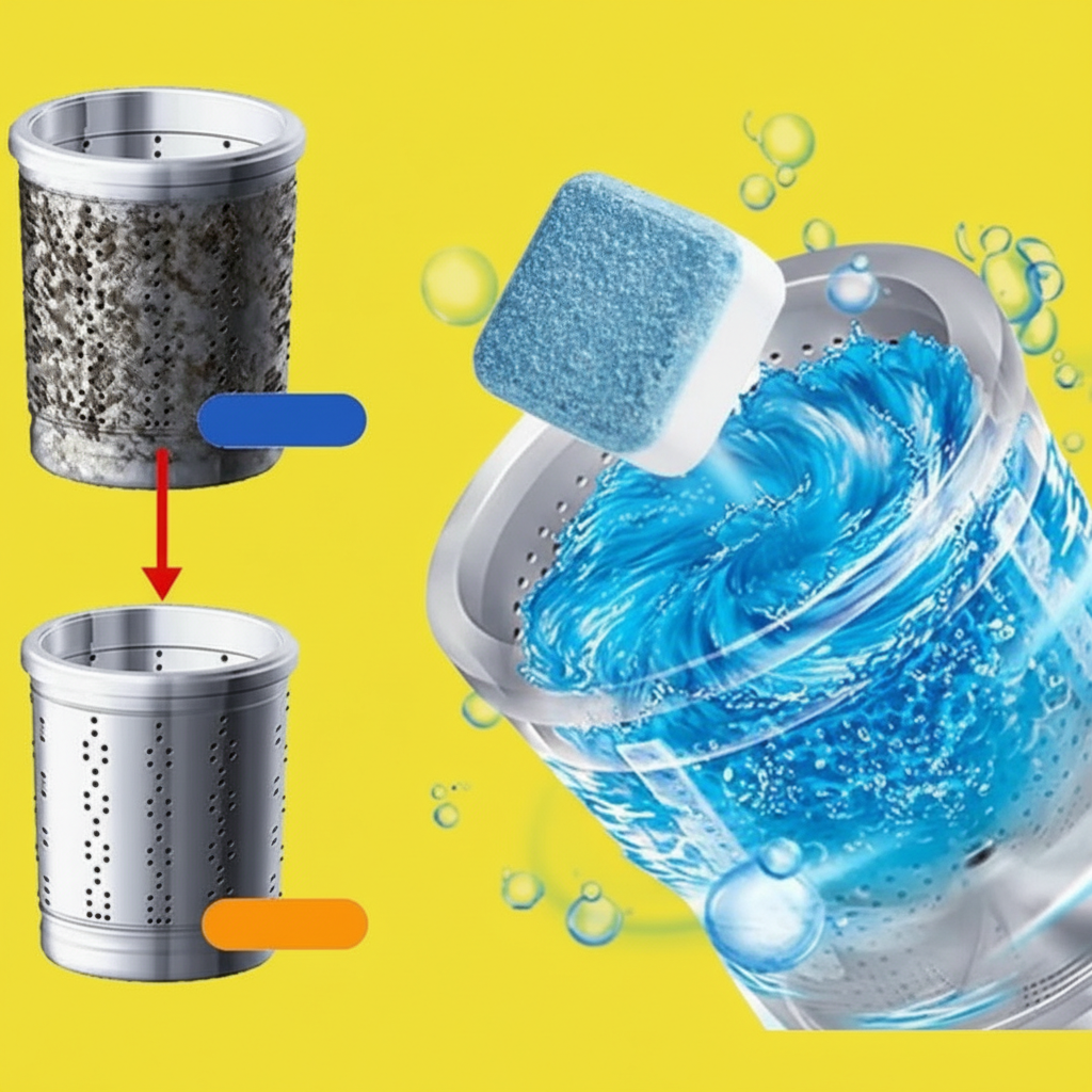 Conjunto de 10 Pastilhas Antibacterianas para Higienização de Máquina de Lavar Roupas