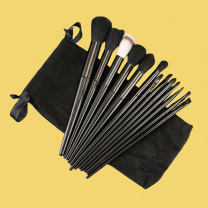 Conjunto de Pincéis de Maquiagem 13 Peças – Com Estojo de Veludo, Cores Sortidas