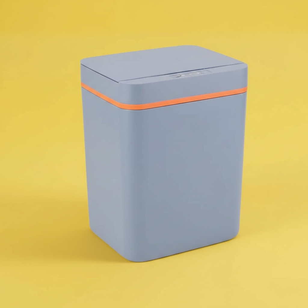 Lixeira Automática 15L com Sensor de Movimento – Cinza, Prática e Higiênica