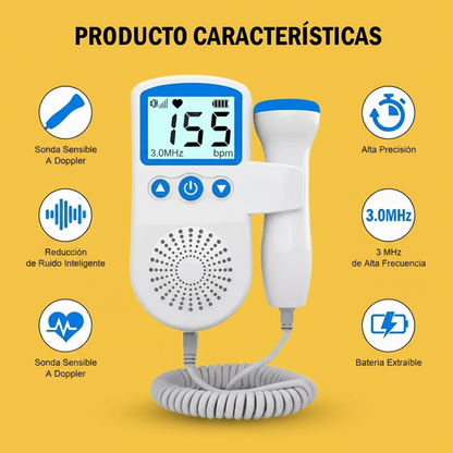 Doppler Monitor Portátil de Batimento Cardíaco – Azul ou Verde, Prático e Preciso