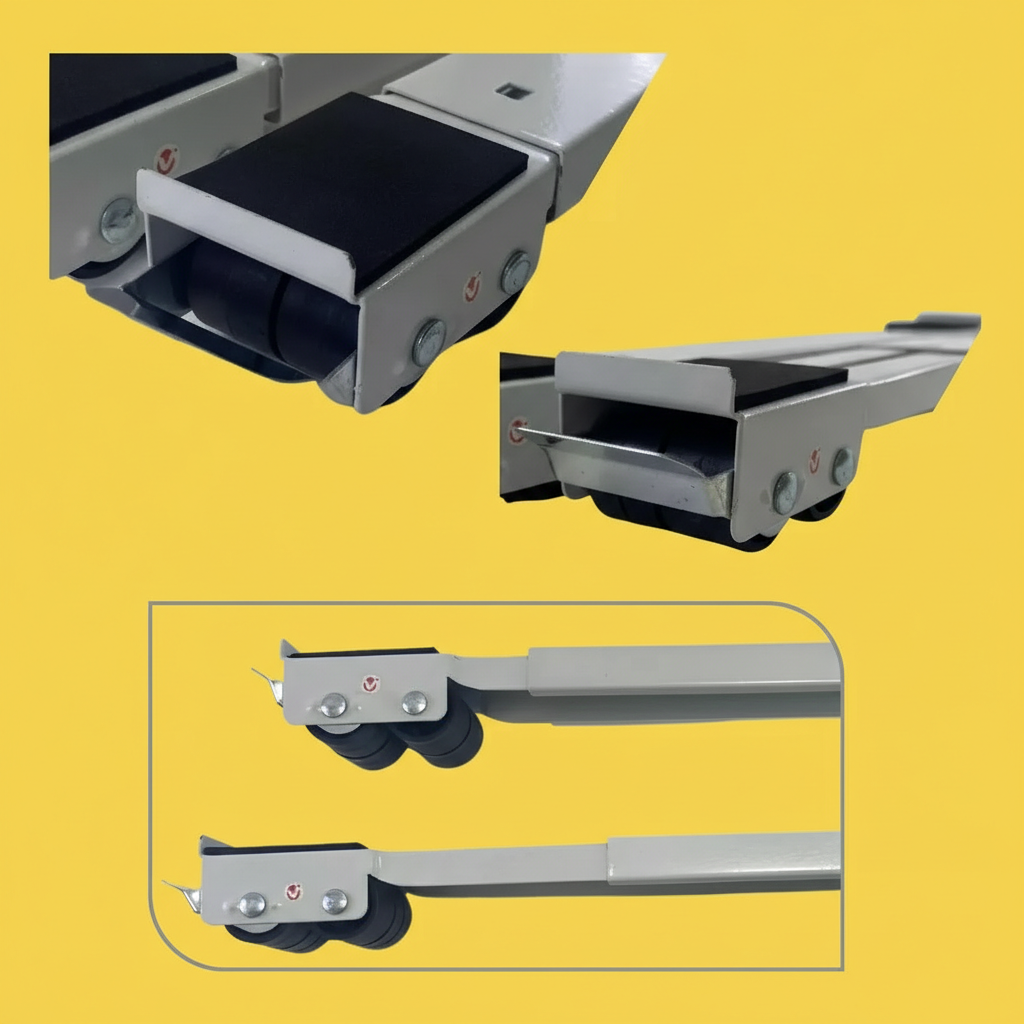 Base Suporte com Rodinhas – Ajustável para Geladeira e Máquina de Lavar, Branco/Preto