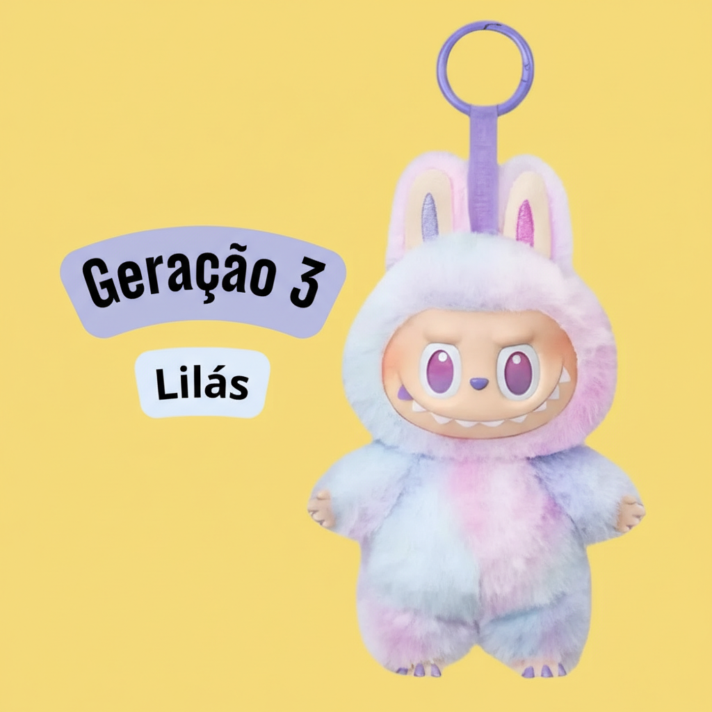 Labubu Monstros Mini Pelúcias Colecionáveis – Geração 3, Sortidos, Cores Degradê e Surpresas (Sem Caixa)