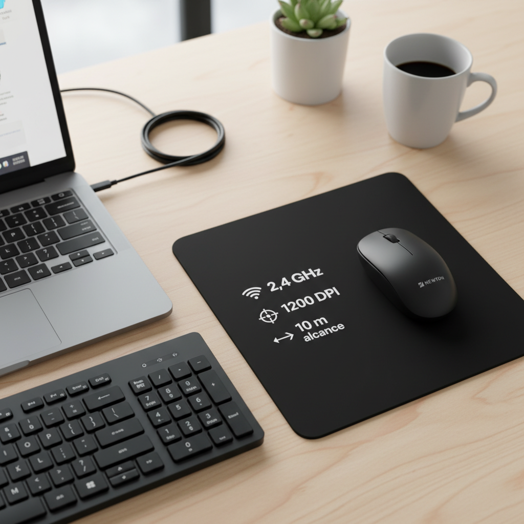 Mouse Sem Fio NMS-007 – Preto, Simples e Discreto