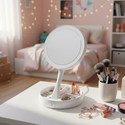 Kit para Maquiagem - Espelho Camarim com Iluminação LED + Lavador de Pincéis Automático