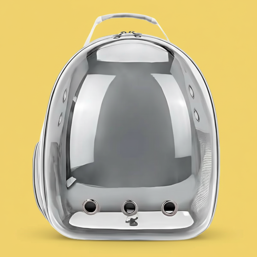 Mochila Pet Transporte para Cães e Gatos – Visão Ampla, Entrada de Ar, Preta ou Cinza