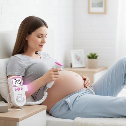 Doppler Portátil de Batimento Cardíaco – Rosa, Monitor Médico Prático e Preciso