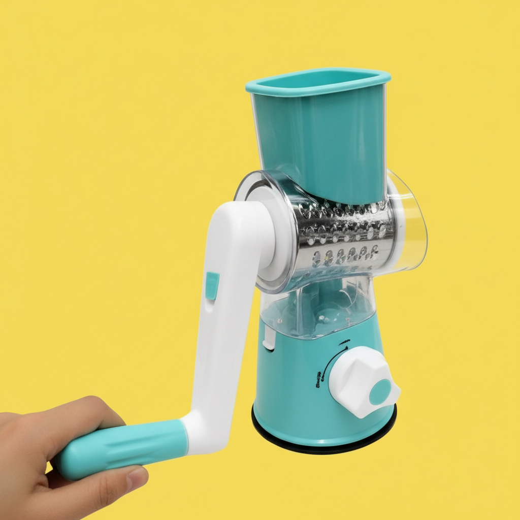 Fatiador Manual de Legumes Giratório 3 em 1 – Inox, Multiuso