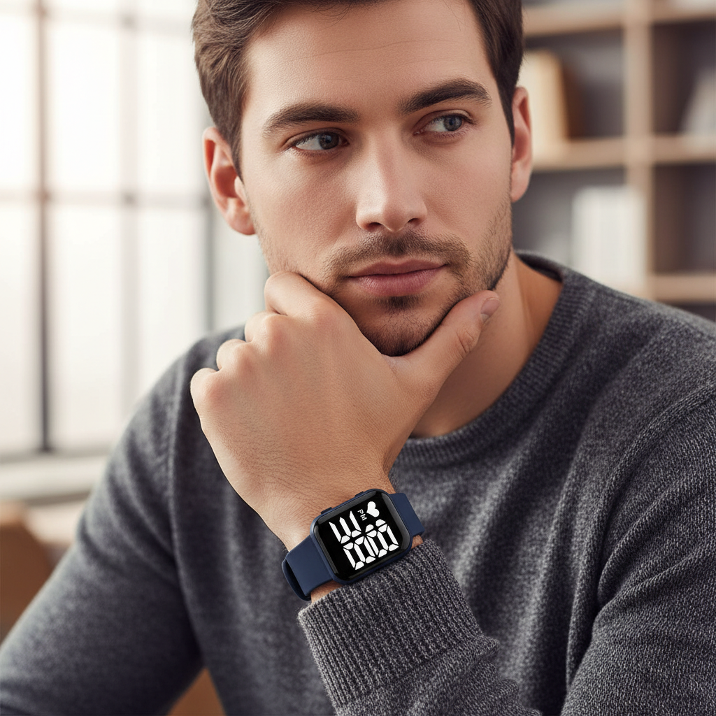 Relógio Digital SKMEI – Masculino, Azul Escuro, Resistente e Moderno