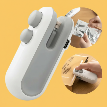 Mini Seladora Portátil para Sacos Plásticos – Azul, Branco ou Rosa